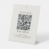 EVERLY Art Deco Ivory Gold Black Bar Menu QR Code 台座サイン (正面)