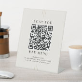 EVERLY Art Deco Ivory Gold Black Bar Menu QR Code 台座サイン (インサイチュ)
