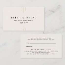 EVERLY Art Deco Ivory Gold Black Refer A Friend 紹介カード