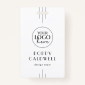 EVERLY Art Deco Logo QR Code Employee ID Card バッジ (正面)