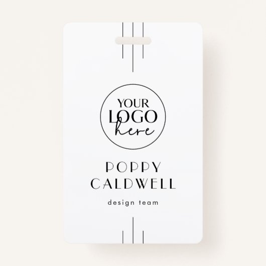 EVERLY Art Deco Logo QR Code Employee ID Card バッジ (正面)