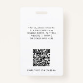 EVERLY Art Deco Logo QR Code Employee ID Card バッジ (裏面)