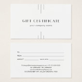 EVERLY Art Deco Minimal Business Gift Certificate (正面&裏面)
