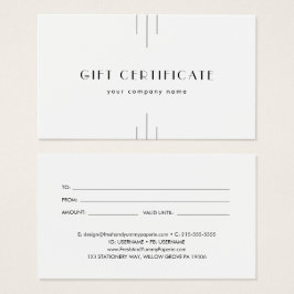 EVERLY Art Deco Minimal Business Gift Certificate