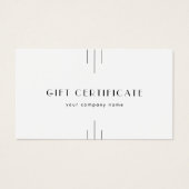 EVERLY Art Deco Minimal Business Gift Certificate (正面)