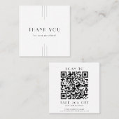 EVERLY Art Deco Minimal Business QR Code Thank You 割引カード (正面/裏面)