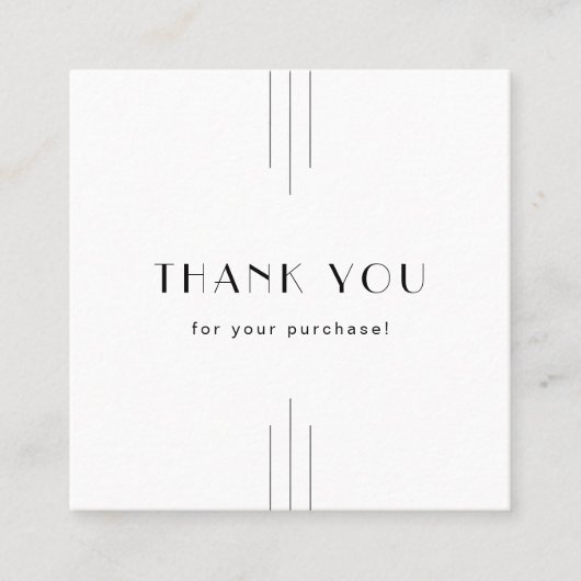 EVERLY Art Deco Minimal Business QR Code Thank You 割引カード (正面)