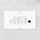 EVERLY Art Deco Minimal Business Reward 6 Punch ロイヤリティカード (正面)