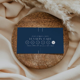 EVERLY Art Deco Navy Blue Business Reward 6 Punch ロイヤリティカード