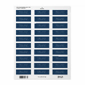 EVERLY Art Deco Navy Blue Return Address Labels ラベル (フルシート)