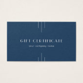 EVERLY Art Deco Navy Business Gift Certificate (正面)
