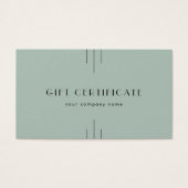 EVERLY Art Deco Sage Business Gift Certificate (正面)