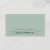 EVERLY Art Deco Sage Green Business Reward 6 Punch ロイヤリティカード (裏面)
