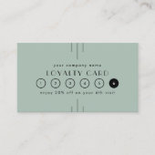 EVERLY Art Deco Sage Green Business Reward 6 Punch ロイヤリティカード (正面)