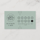 EVERLY Art Deco Sage Logo Business Reward 10 Punch ロイヤリティカード (正面)