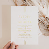 EVERLY Art Deco Simple Geometric Gold Foil Wedding 箔招待状