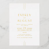 EVERLY Art Deco Simple Geometric Gold Foil Wedding 箔招待状 (正面)