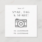 EVERLY Art Deco Social Media Snap Share Thank You スクエア名刺 (裏面)