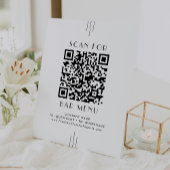 EVERLY Art Deco White Black Bar Menu QR Code 台座サイン