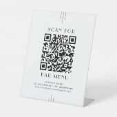 EVERLY Art Deco White Black Bar Menu QR Code 台座サイン (正面)