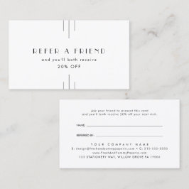 EVERLY Art Deco White Black Refer A Friend 紹介カード