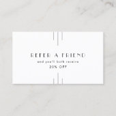 EVERLY Art Deco White Black Refer A Friend 紹介カード (正面)