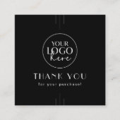 EVERLY Black Business Logo QR Code Thank You 割引カード (正面)