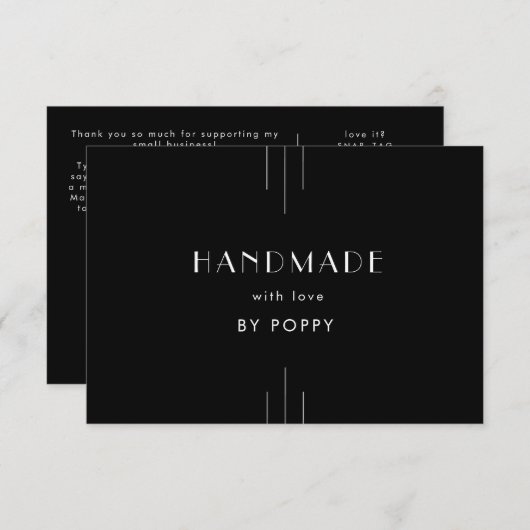 EVERLY Black Handmade with Love Thank You Order エンクロージャーカード (正面/裏面)