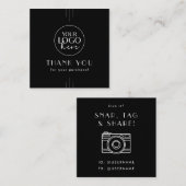 EVERLY Black Logo Social Media Share Thank You スクエア名刺 (正面/裏面)
