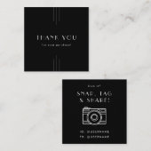 EVERLY Black Social Media Snap Share Thank You スクエア名刺 (正面/裏面)