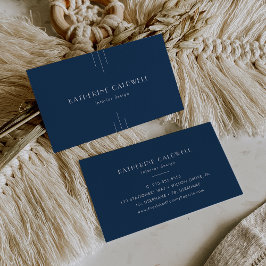 EVERLY Classic Modern Art Deco Navy Blue 名刺