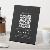 EVERLY Dark Black Business QR Code Leave A Review 台座サイン (インサイチュ)