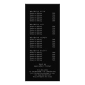 EVERLY Dark Black Double Sided Business Price List ラックカード (裏面)