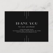 EVERLY Dark Black Small Business Thank You Order エンクロージャーカード (正面)