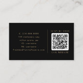 EVERLY Elegant Art Deco Black and Gold QR Code 名刺 (裏面)