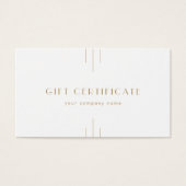 EVERLY Gold Art Deco Business Gift Certificate (正面)