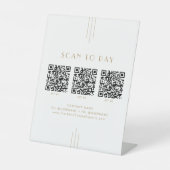 EVERLY Gold Art Deco Business QR Code Scan To Pay 台座サイン (正面)
