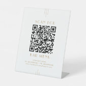 EVERLY Gold Art Deco Geometric Bar Menu QR Code 台座サイン (正面)
