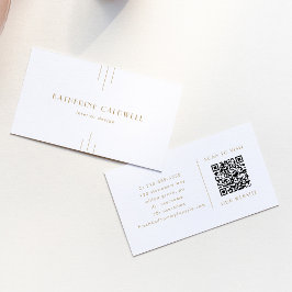 EVERLY Gold Art Deco Simple Geometric QR Code 名刺