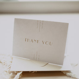 EVERLY Gold Art Deco Simple Geometric Wedding サンキューカード
