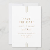 EVERLY Gold Art Deco Simple Geometric Wedding セーブザデート (正面)