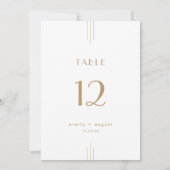 EVERLY Gold Art Deco Simple Wedding Table Numbers 招待状 (裏面)