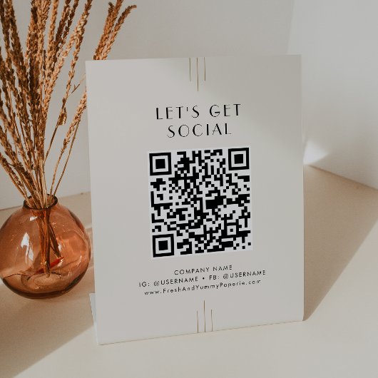 EVERLY Ivory Black Business Let's Get Social Media 台座サイン