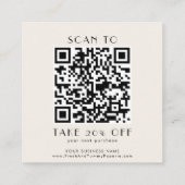 EVERLY Ivory Black Business Logo QR Code Thank You 割引カード (裏面)