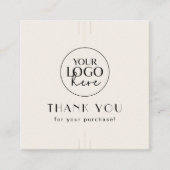 EVERLY Ivory Black Business Logo QR Code Thank You 割引カード (正面)