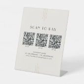 EVERLY Ivory Black Business QR Code Scan To Pay 台座サイン (正面)