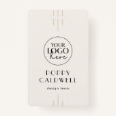 EVERLY Ivory Black Logo QR Code Employee ID Card バッジ (正面)