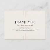 EVERLY Ivory Black Small Business Thank You Order エンクロージャーカード (正面)