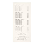 EVERLY Ivory Double Sided Business Price List ラックカード (裏面)