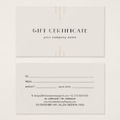 EVERLY Ivory Gold Black Business Gift Certificate (正面&裏面)